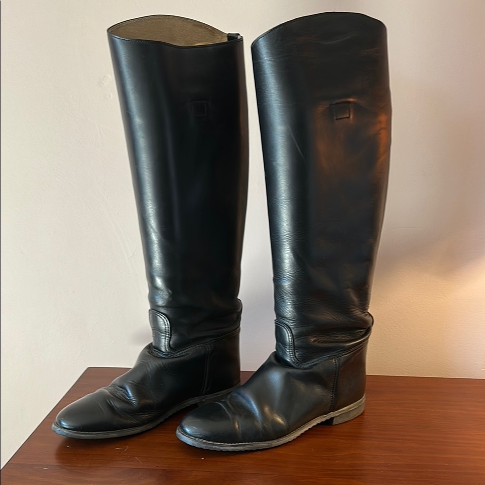 Black Leather Riding Boots